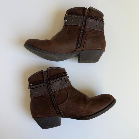 Mia Girl Jeyni Brown Faux Leather Buckle Ankle Boots - Picture 6 of 10